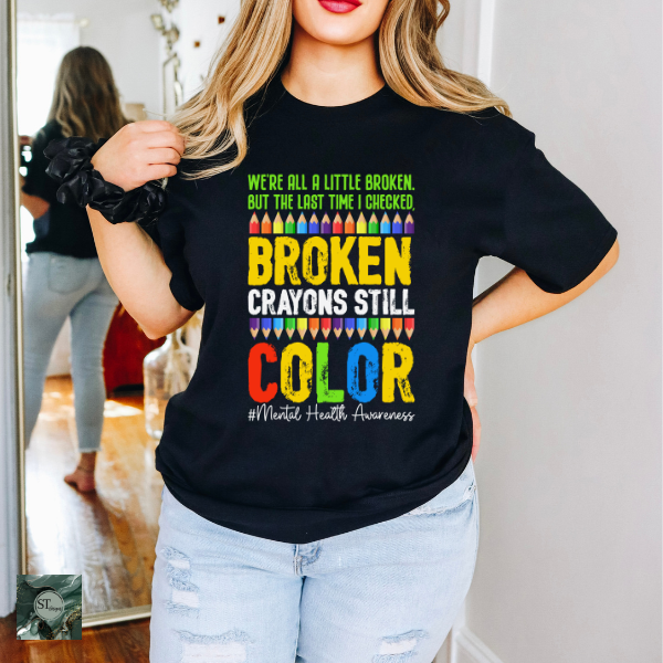 Mental Heath Awareness Mystery Statement T-Shirt Black or White