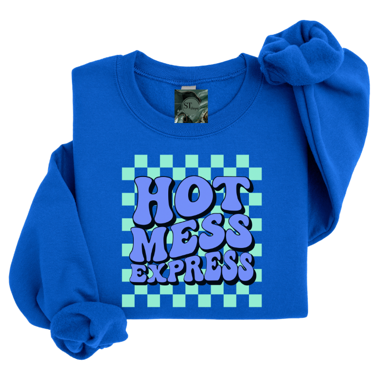 Hot Mess Express Collection- Crewneck Sweatshirt- Plus Size options- 50/50 Poly Cotton Blend