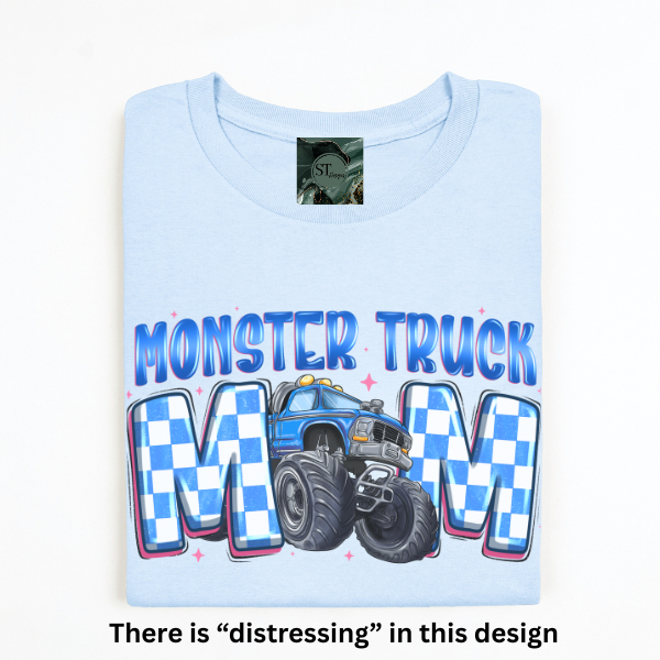 Monster Truck Mama Lite Blue Graphic T-Shirt Unisex Fit