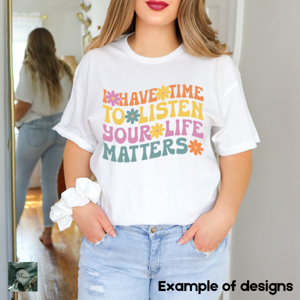 Mental Heath Awareness Mystery Statement T-Shirt Black or White