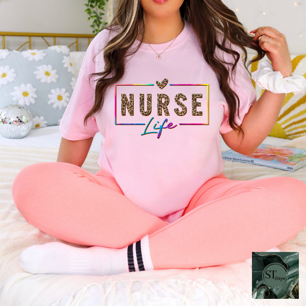Nurse Life Cheetah print T-Shirt