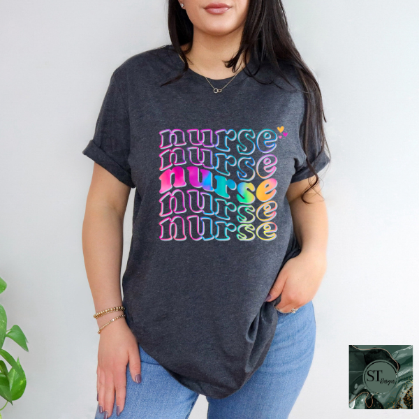 Stacked Nurse tie dye T-Shirt