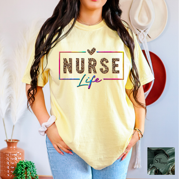 Nurse Life Cheetah print T-Shirt