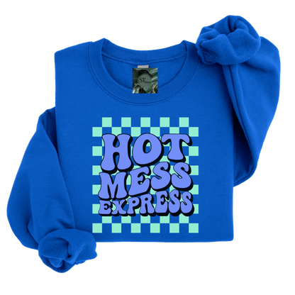 Hot Mess Express Collection- Crewneck Sweatshirt- Plus Size options- 50/50 Poly Cotton Blend