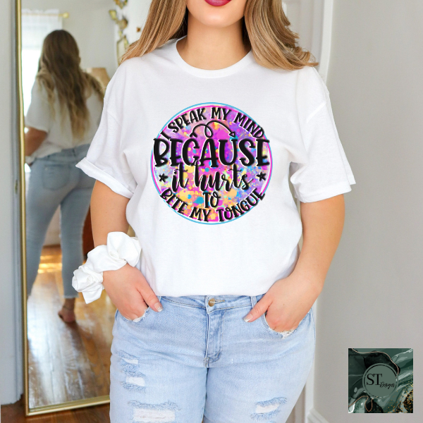 I speak my mind because it hurts to bite my tongue checkered T-Shirt