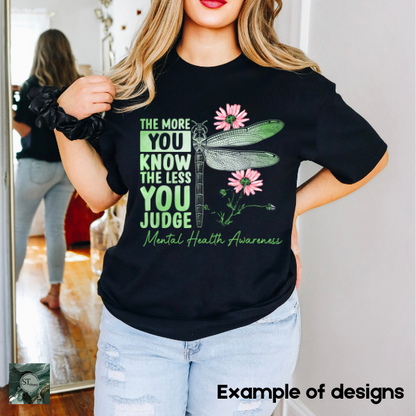 Mental Heath Awareness Mystery Statement T-Shirt Black or White
