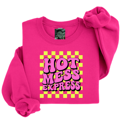 Hot Mess Express Collection- Crewneck Sweatshirt- Plus Size options- 50/50 Poly Cotton Blend