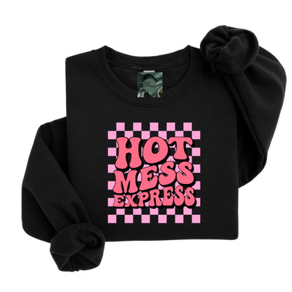 Hot Mess Express Collection- Crewneck Sweatshirt- Plus Size options- 50/50 Poly Cotton Blend