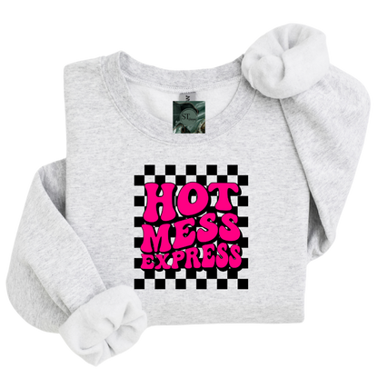 Hot Mess Express Collection- Crewneck Sweatshirt- Plus Size options- 50/50 Poly Cotton Blend