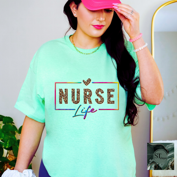 Nurse Life Cheetah print T-Shirt