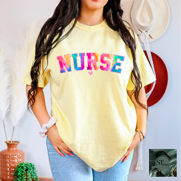 Nurse Varsity Tie-dye T-Shirt