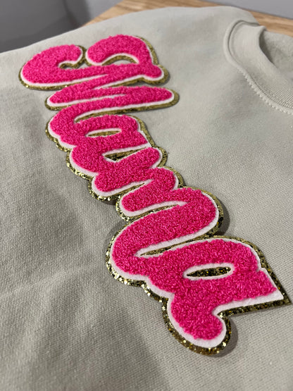 MAMA Chenille Pink Crewneck